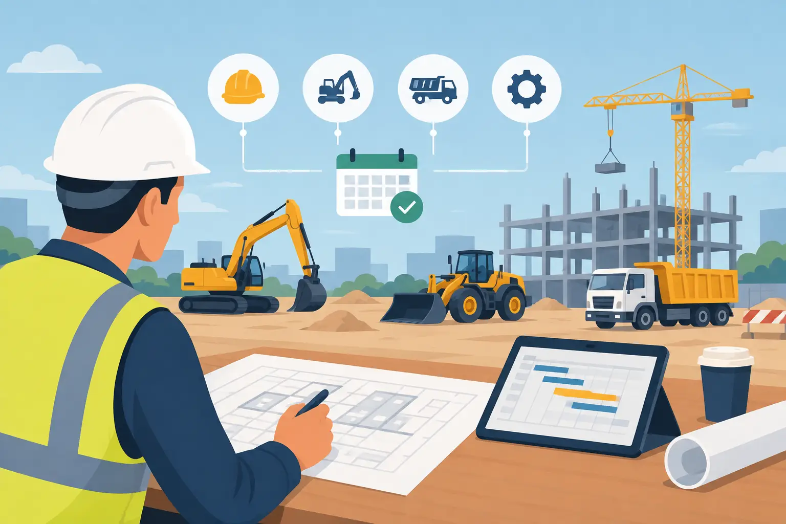 Como planejar equipamentos da obra sem atrasos