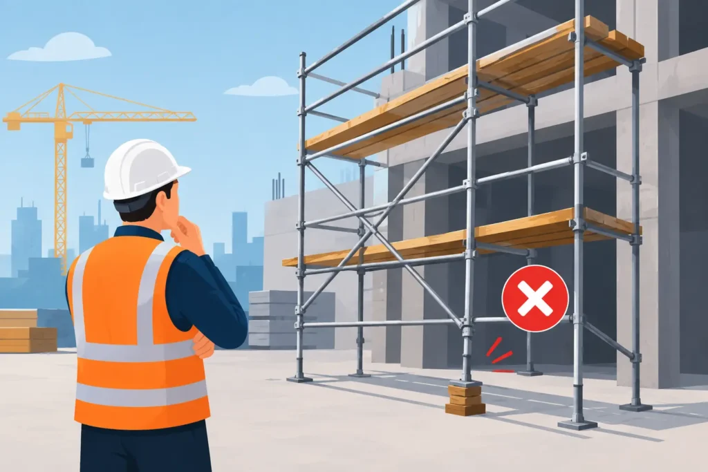 Erros na montagem de andaimes que travam obras