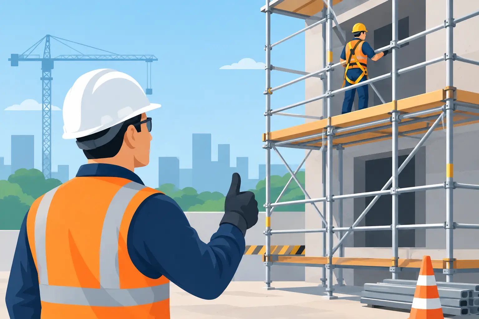 Guia de segurança para andaimes na obra